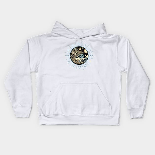 ZODIAC Virgo - Astrological VIRGO - VIRGO - ZODIAC sign - Van Gogh style - 13 Kids Hoodie by ArtProjectShop